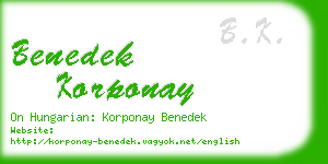 benedek korponay business card